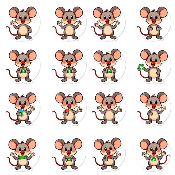 Arkusz naklejek / pieczątek z myszką (sheet)