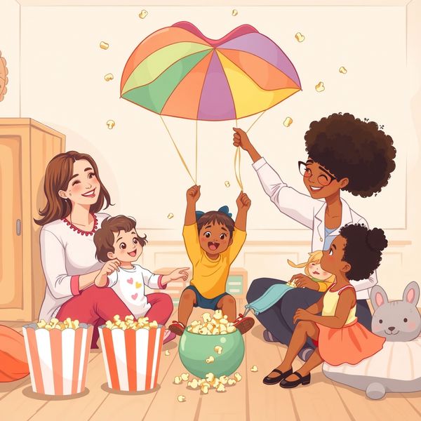 Ilustracja: Zabawa z chustą