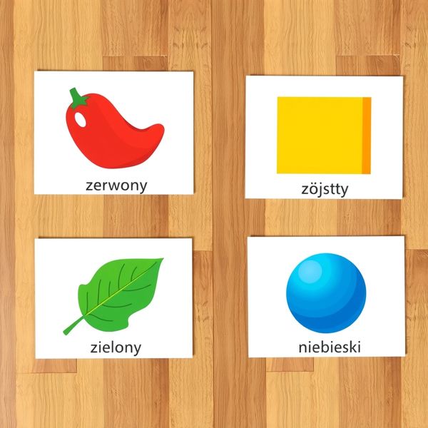 Karty do sortowania kolorów — szablon