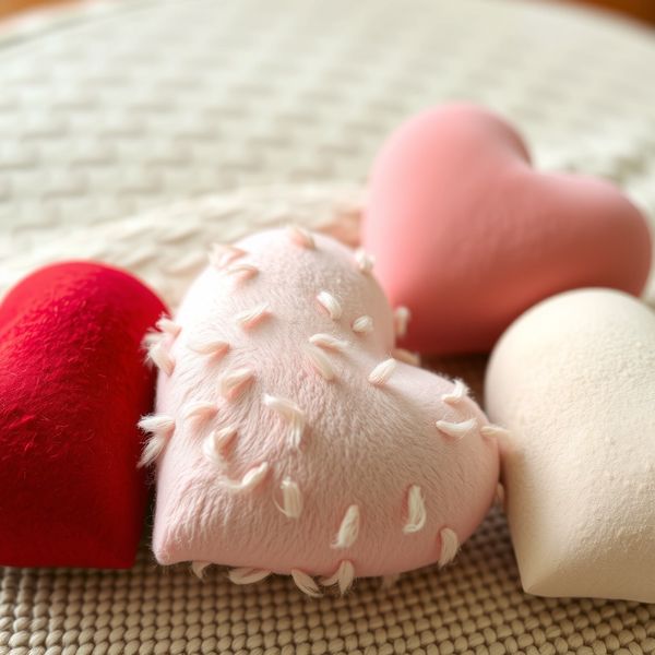 Dotykowe serduszka — zbliżenie faktur