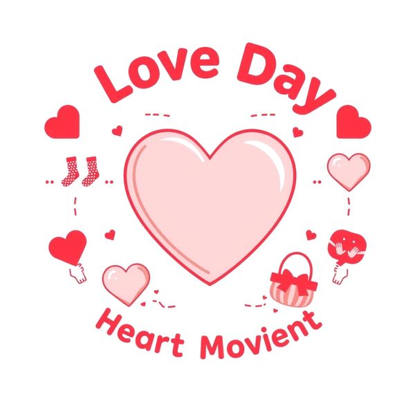 Plakat zajęć — Dzień Miłości: Ruchowe Serduszka