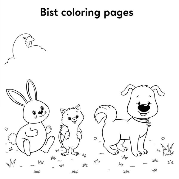 Kolorowanka: proste zwierzątka do ruchu