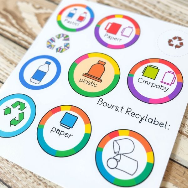 Etykiety na kosze recyklingowe