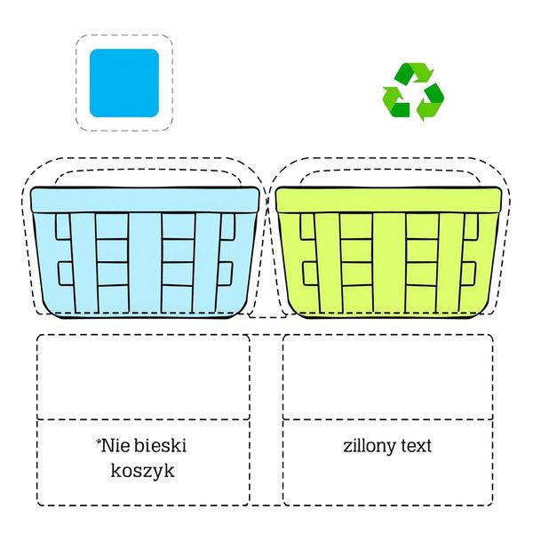 Szablon do sortowania: koszyki "niebieski" i "zielony"