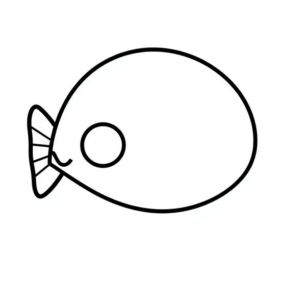 Prosty szablon rybki do wydruku