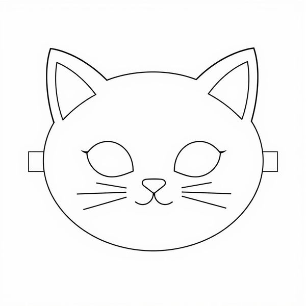 Szablon maski kota (kontur do druku)