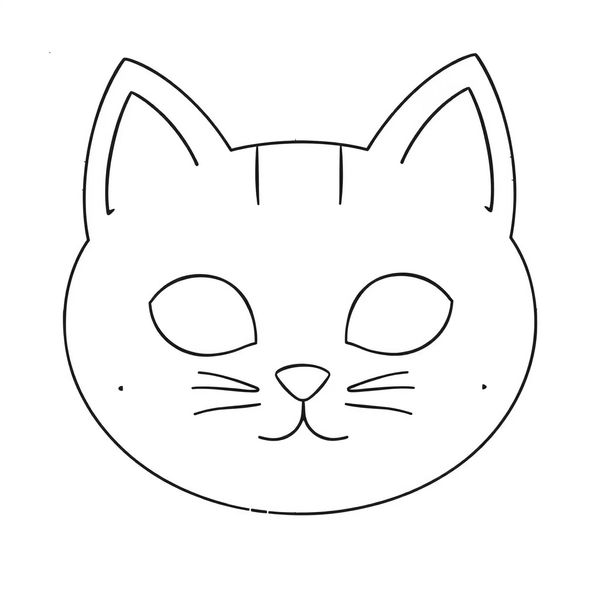 Szablon maski kota (kontur do druku)