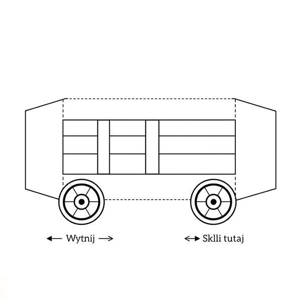 Szablon: Wagonik z kartonika (schemat do składania)