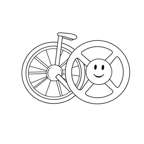 Kolorowanka: Koło i kierownica