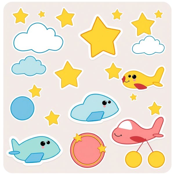 Arkusz dużych naklejek / elementów do dekoracji