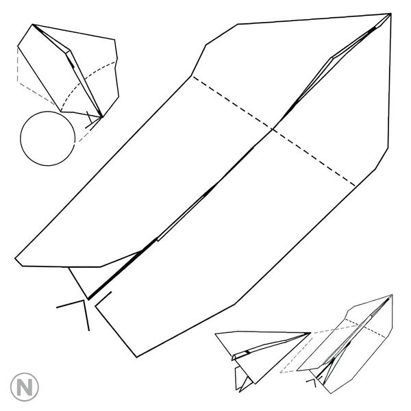 Szablon prostego papierowego samolotu (do składania przez opiekuna)