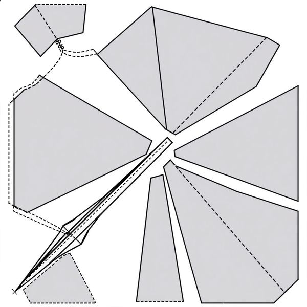Szablon prostego papierowego samolotu (do składania przez opiekuna)