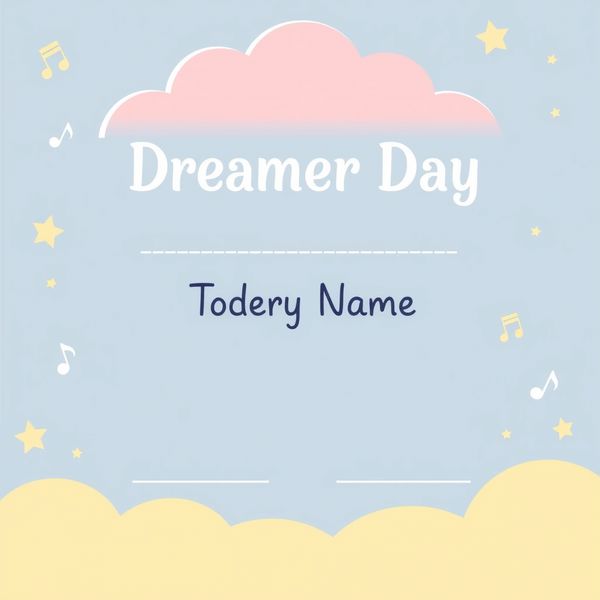 Szablon dyplomu 'Dzień Marzyciela' dla dzieci