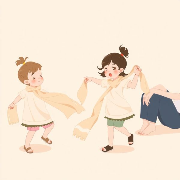 Ilustracja uspokojenia: taniec z chustami