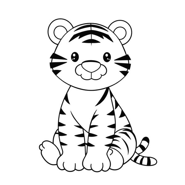 Kolorowanka: tygrys dla 2–3 latków