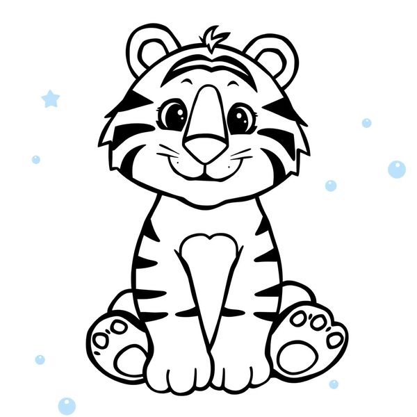 Kolorowanka: tygrys dla 2–3 latków