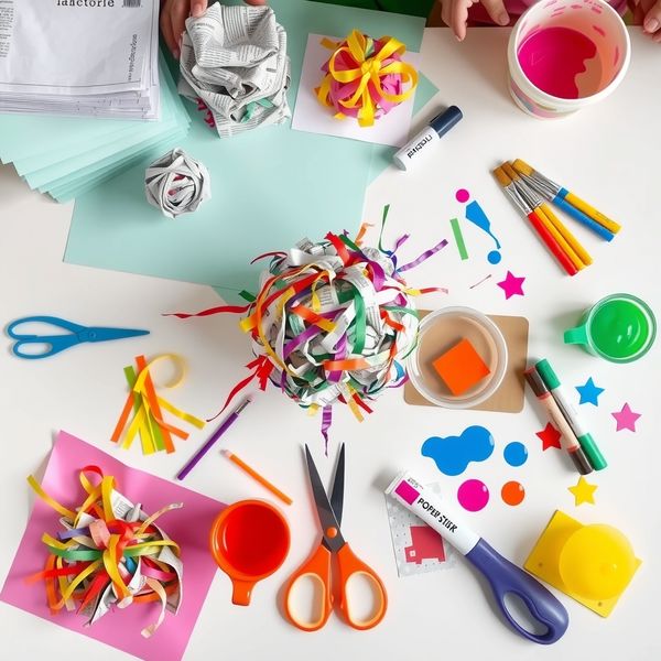 Stanowisko pracy — rozłożone materiały