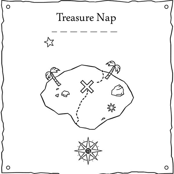 Szablon mapy skarbu A4 (line-art)