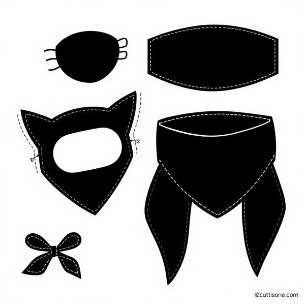 Szablony opaski na oko i chustki (do wydruku, cięcie)