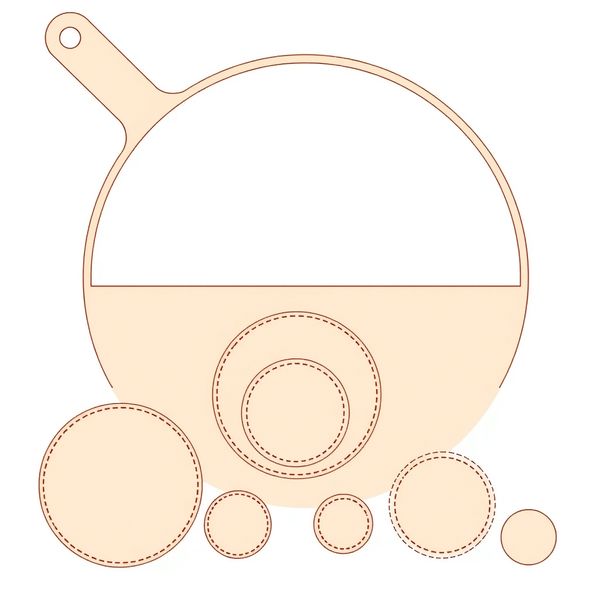 Szablony: tekturowa patelnia i krążki (template)