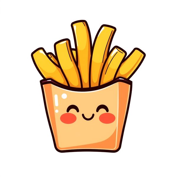 Naklejka nagrody: uśmiechnięta frytka