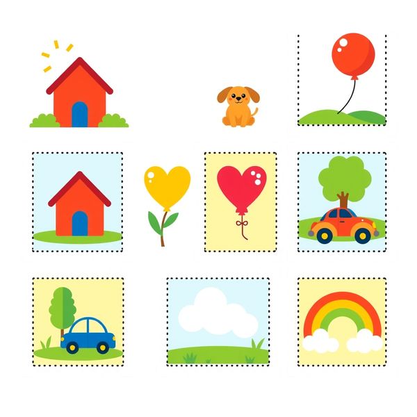 Arkusz dużych papierowych znaczków do wycięcia