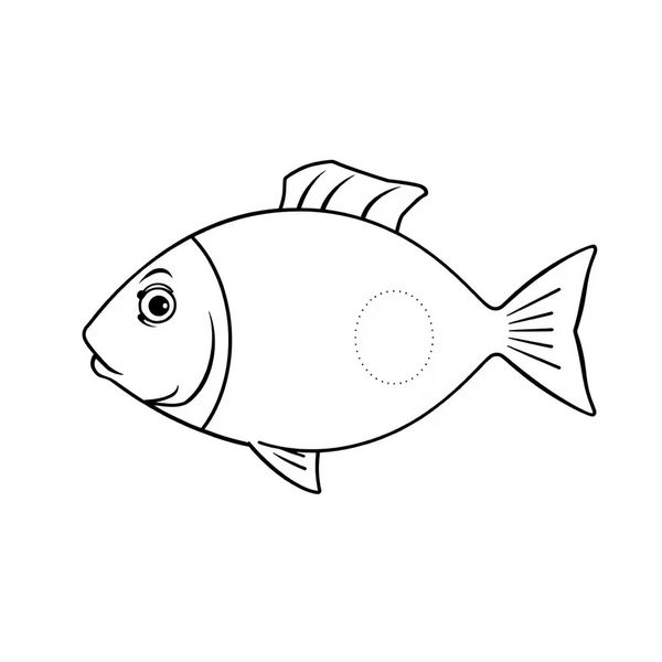 Kontur ryby do naklejania łusek