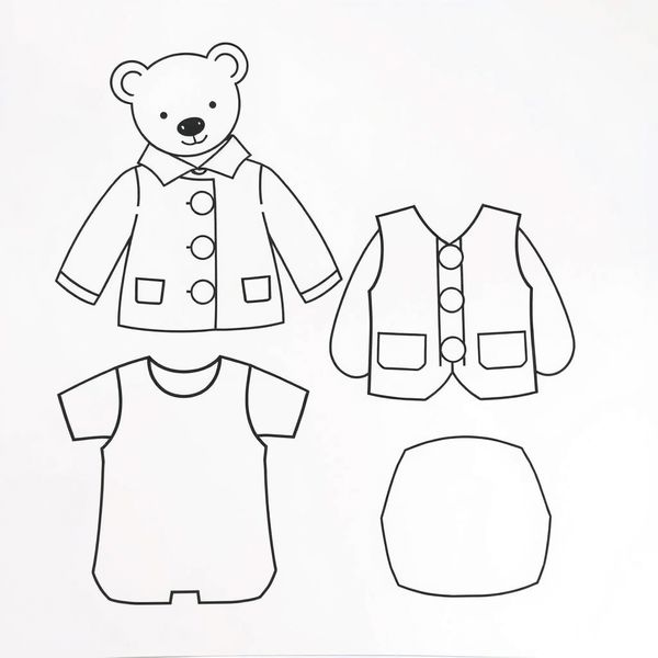 Szablon ćwiczenia zapinania — Ubranka misia