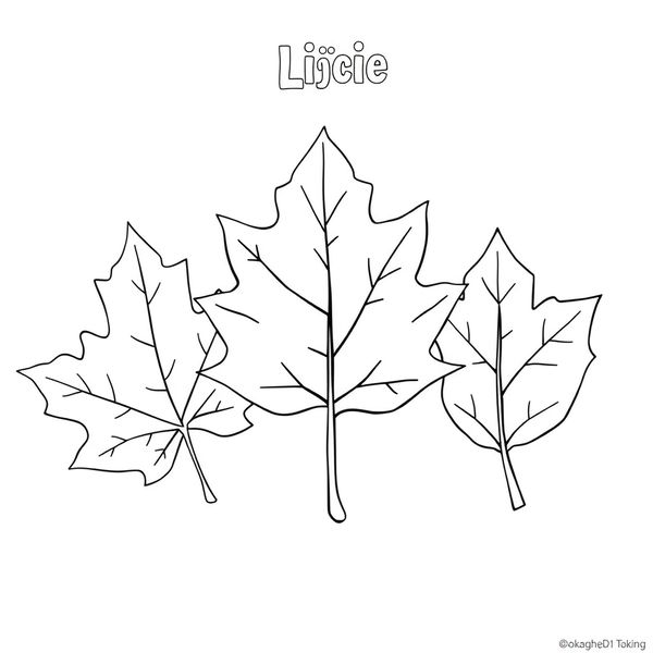 Kolorowanka: kontury liści