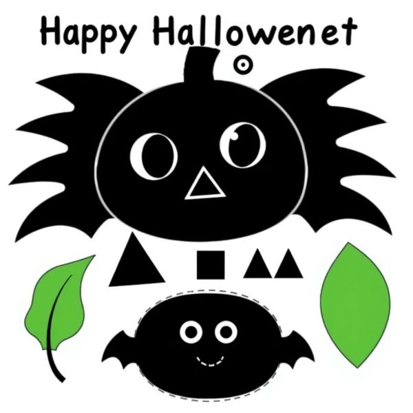 Szablony do wycięcia — twarze dyni i części nietoperza