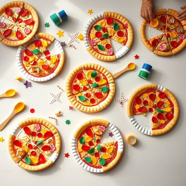 Zdjęcie materiałów: Muzyczne talerze-pizze — prace dzieci