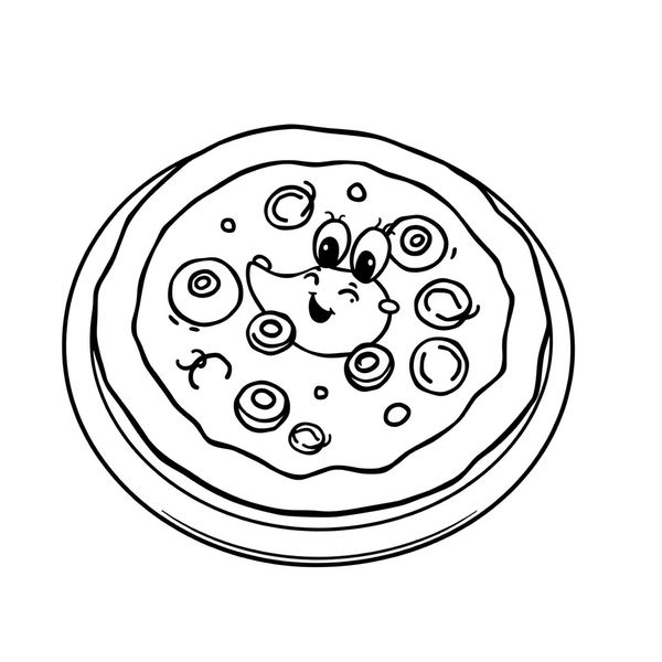 Kolorowanka: Pizza na talerzu