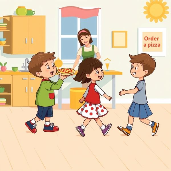 Scenka: Zabawa 'Zamów pizzę' — improwizacja