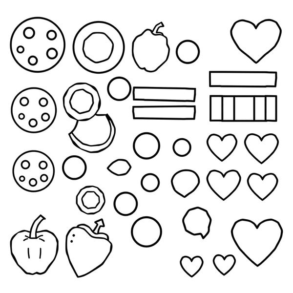 Szablon: Składniki pizzy do wycięcia