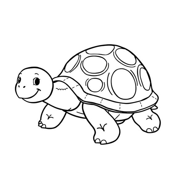 Kolorowanka: uśmiechnięty żółw