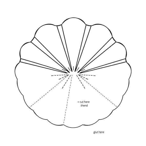 Szablon muszli — połówki skorupy (printable)
