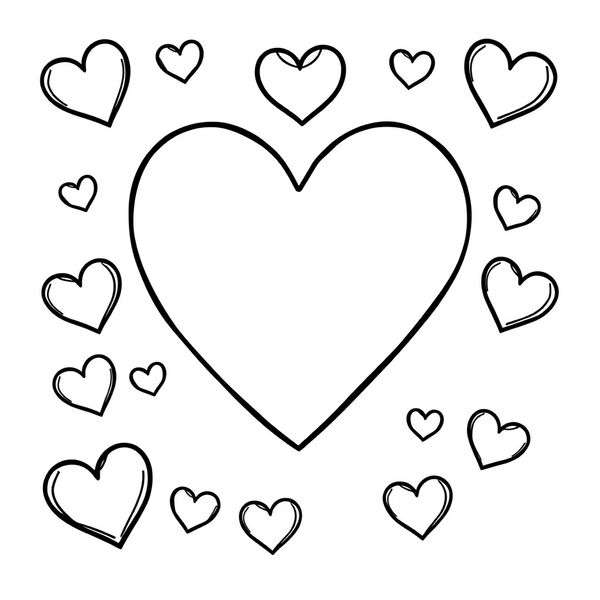 Kolorowanka — Duże serce do stemplowania