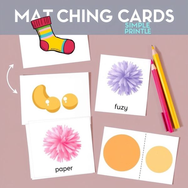 Karty do łączenia w pary (skarpetki, pompony, kółeczka)