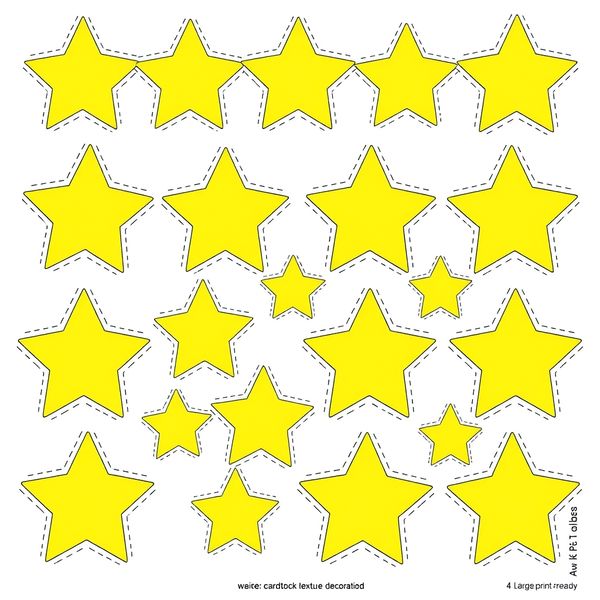 Żółte gwiazdki - szablony do wycięcia