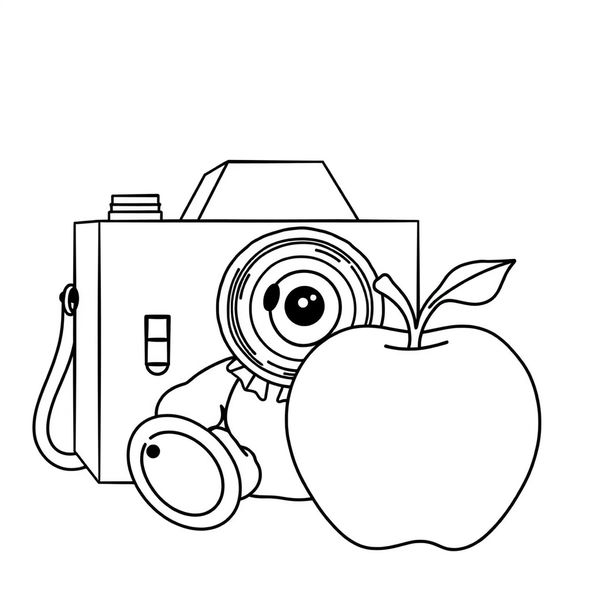 Kolorowanka: aparat i zwierzątka