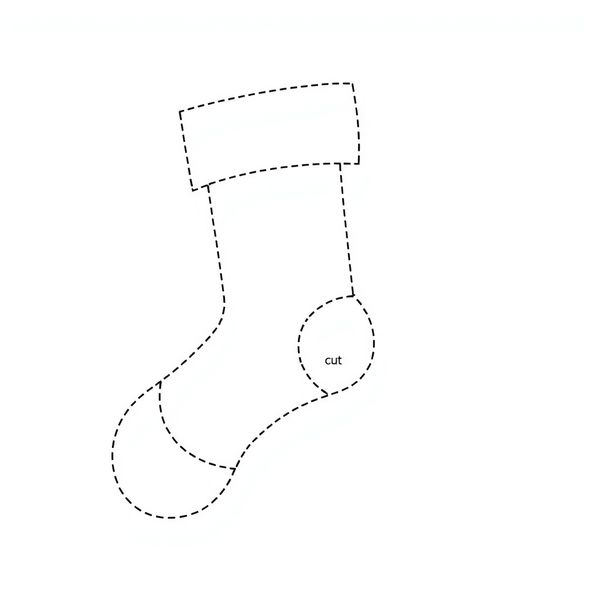 Szablon do wycięcia: papierowa skarpeta