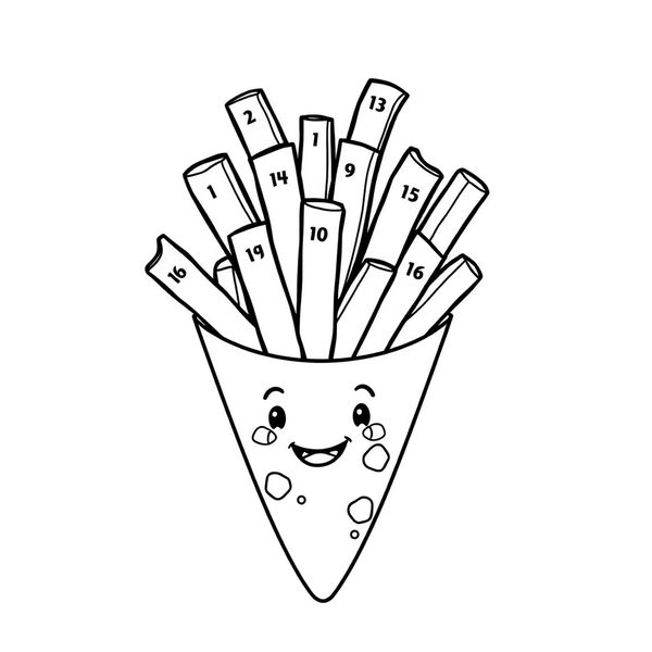 Kolorowanka: Frytki w rożku