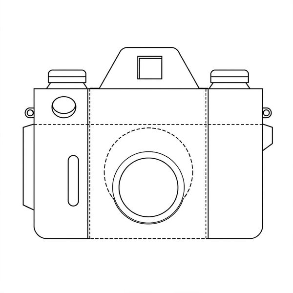 Szablon: papierowy aparat — wycinanka