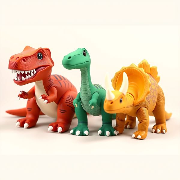 Zabawki dinozaury — T‑Rex, Diplodok, Triceratops