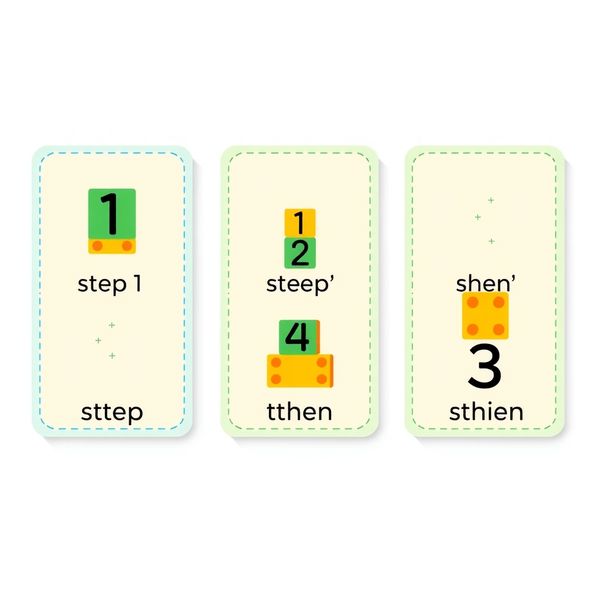 Karty sekwencji: budowanie wieży 1–3