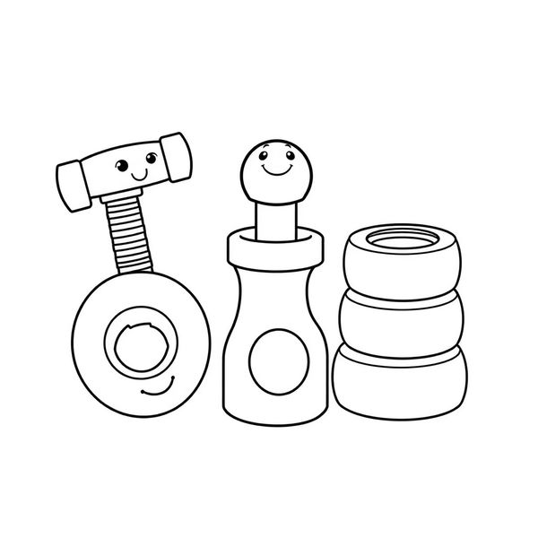 Kolorowanka: narzędzia i klocki