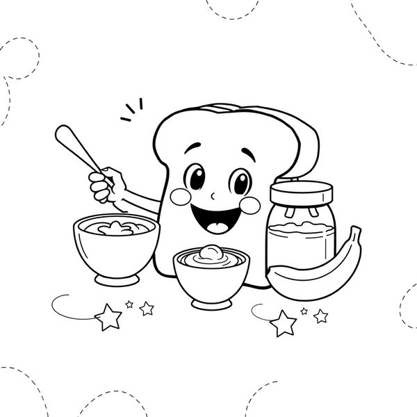 Kolorowanka: puzzle-kanapka i akcesoria