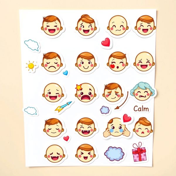 Arkusz z naklejkami — ikony emocji