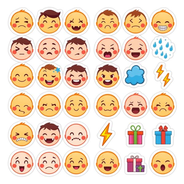 Arkusz z naklejkami — ikony emocji