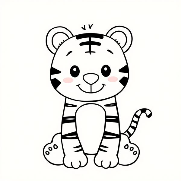 Kolorowanka: mały tygrysek